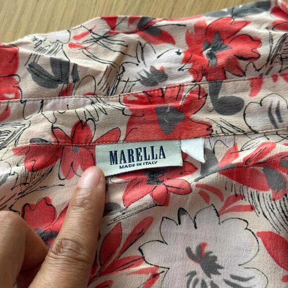 Vintage 100% Silk Floral Co-Ord Set by Marella (S) - Picture 10 of 12